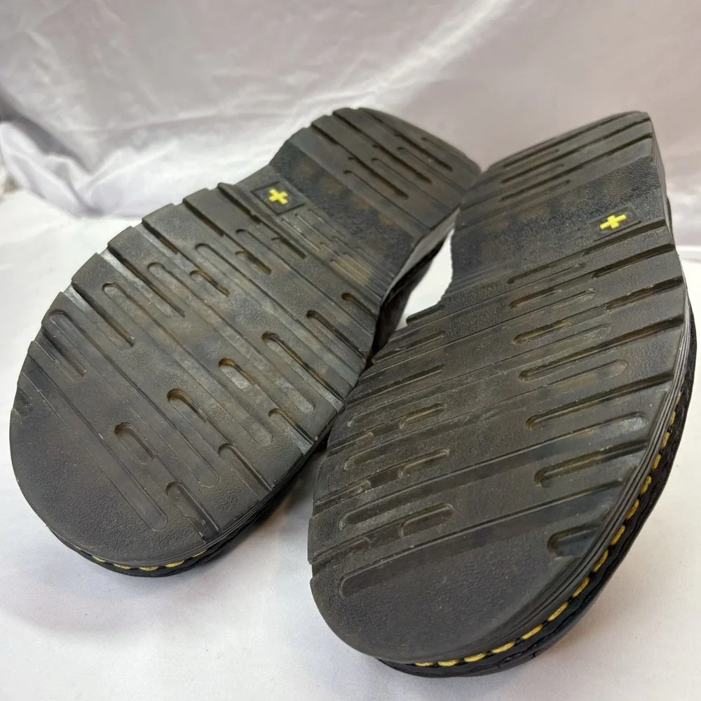 Dr Martens Boyle Slip On Black Leather Shoes Men's US 12 EU 46 Air Cushion Sole